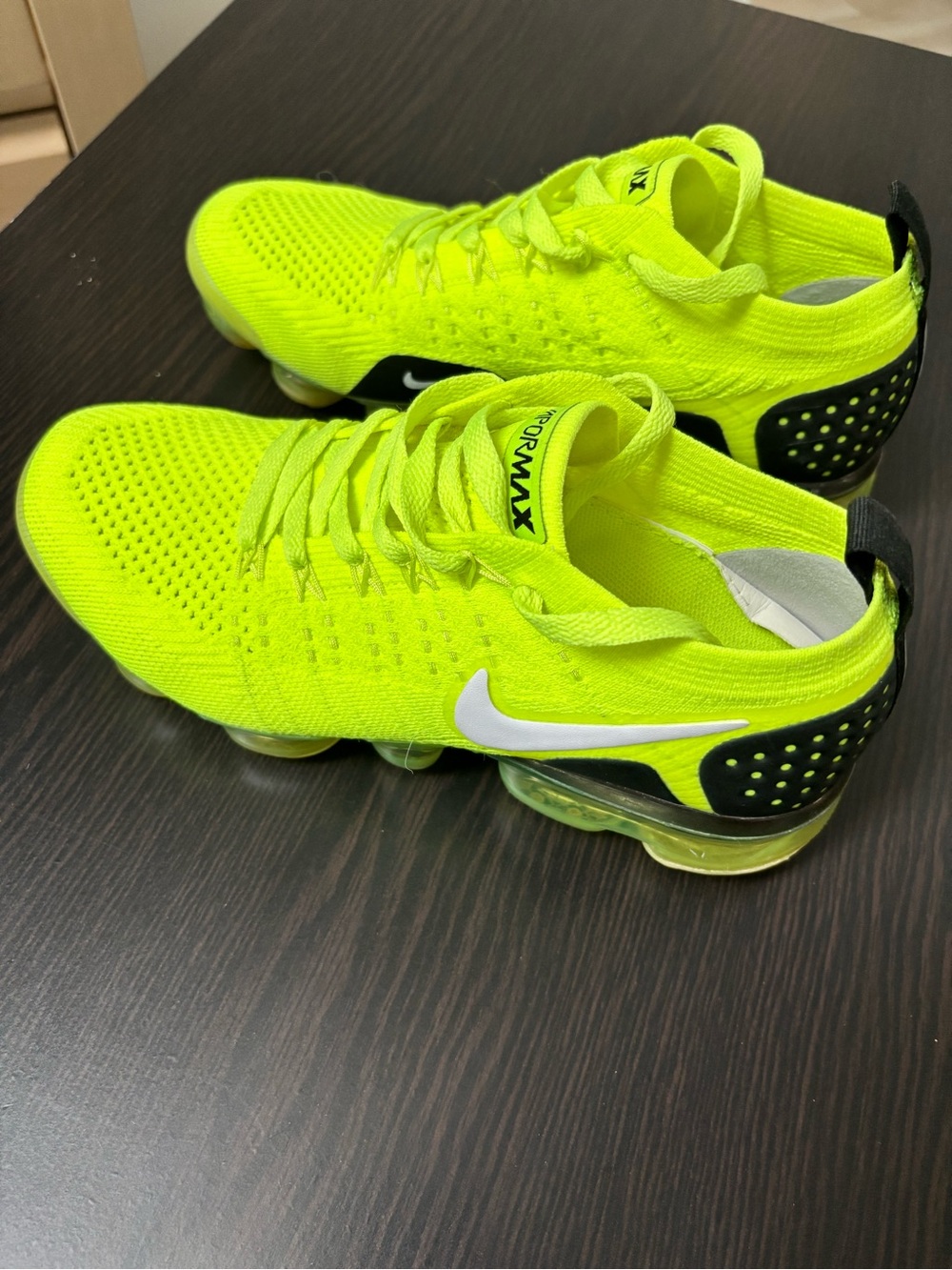 Nike Volt/Black Flyknit Vapormax Running Shoes